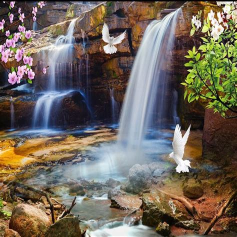 Beibehang Beautiful Waterfalls Water Rich Natural Landscape Tv