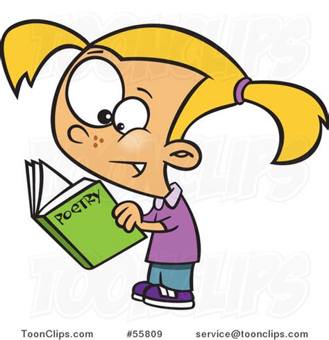 Check spelling or type a new query. Cartoon White School Girl Reading a Poetry Book #55809 by ...