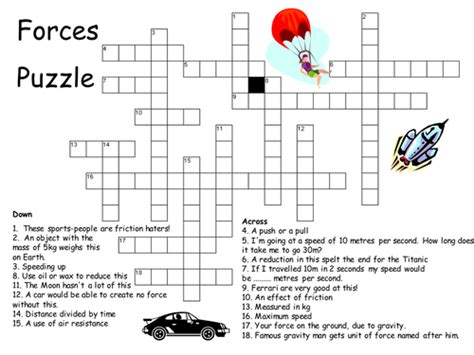 Forces Crossword Puzzle By Physicsteacher Teaching Resources Tes
