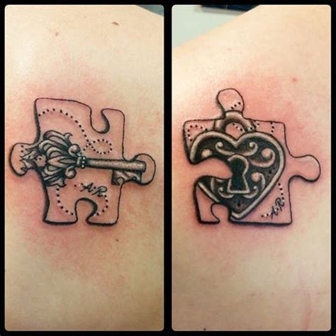 Couples puzzle piece tattoo cute matching tattoos puzzle. Did these cute little tattoos on two sisters today. Thanks ...