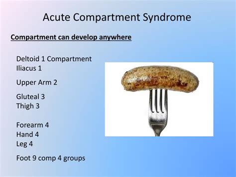 • 10/33 children had pca/nca • the onset of increasing analgesia requirement. PPT - Acute Compartment Syndrome PowerPoint Presentation ...