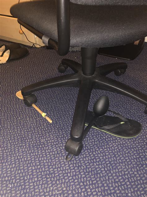 The wooden spoon currently has no use. People struggling with rolling office chairs, trust me it ...