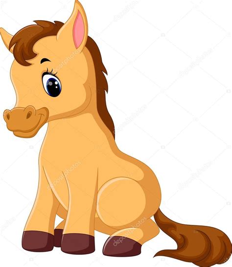 Illustration Of Cute Horse Cartoon — Stock Vector