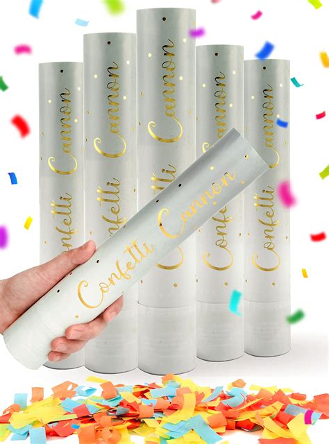 Buy Confetti Cannon 5 Pack Poppers Multicolor Confetti Shooters For