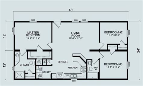 24 X 36 Floor Plans Nominal Size 24 X 52 Actual Size 24 0 X 48 0