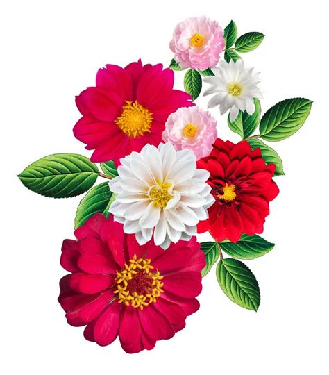 Digital Flower Floral Beautiful Textile Flower Design Stock