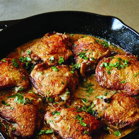 Add the chicken thighs and toss to coat completely, including rubbing some under the skin. Chicken Thighs with Creamy Mustard Sauce | Recipes ...