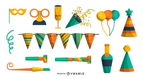 Colorful Party Elements Set Vector Download