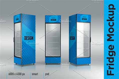 Download Fridge Mockup Template. Refrigerator | Creative Photoshop Templates ~ Creative Market