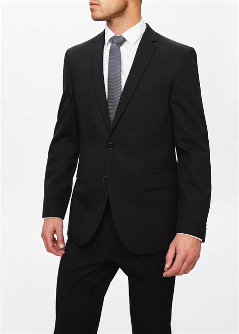 Taylor Wright Panama Tailored Fit Suit Jacket Black Fitted Suit Suit Jacket Suits