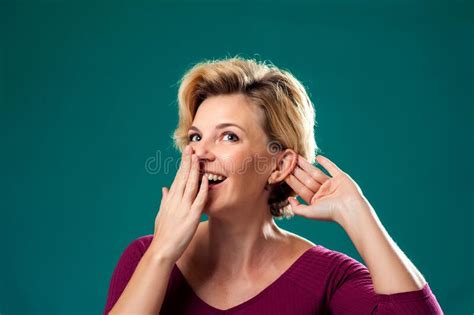 Woman Listening And Telling Gossip People Lifestyle And Emotions
