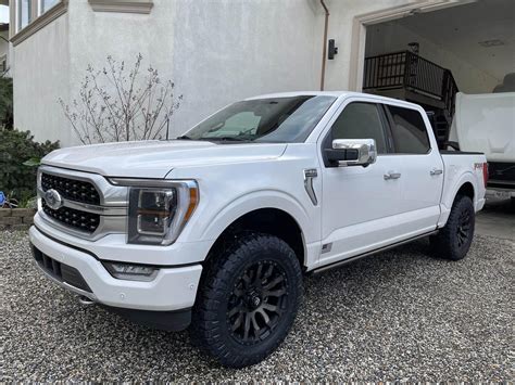 2021 F 150 Star White Platinum Leveled 225 With 34s 20x9 Fuel Wheels F150gen14 2021