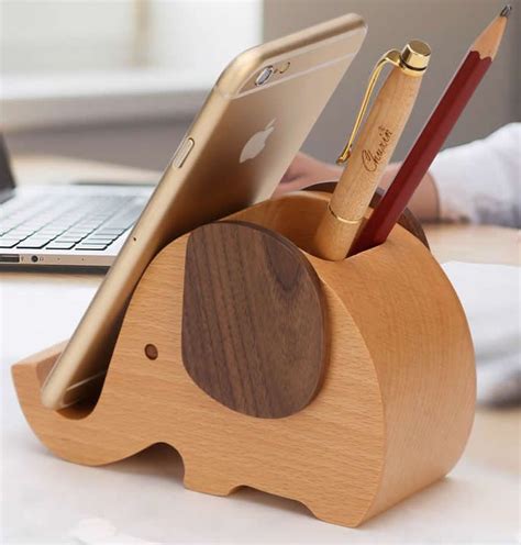 Don't just get the job done, get the job done right at staples®. Wooden Elephant Pencil Holder Desk Organizer Phone Stand ...