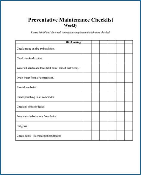 Osha views this activity like any other work activity and says employers are responsible for providing workers with proper training, safe equipment, and the necessary personal protective equipment before they can operate any lawn mower or trimming equipment. Free Preventative Maintenance Checklist Template | ZiTemplate