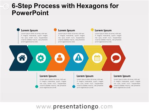 12 Process Powerpoint Step Diagram Presentationgo Hexagons Flow Chart