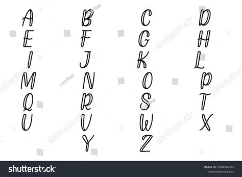 Abcdefghijklmnopqrstuvwxyz Alphabetic Fonts Isolated Over White Stock