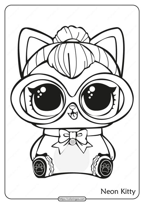 Therefore, black and white images of dolls lol are suitable for coloring and children's creativity! Printable LOL Doll Surprise Neon Kitty Coloring Page 1 ...