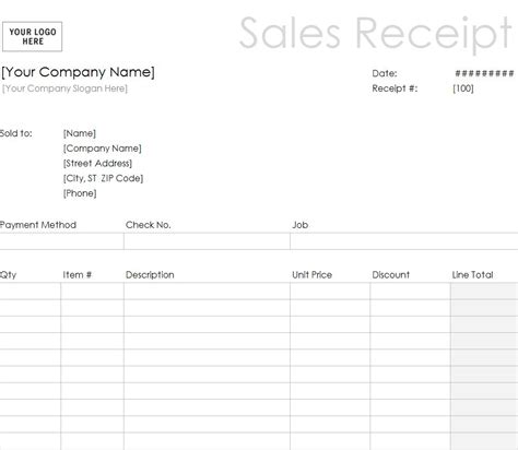 Simple Sales Receipt Template Simple Sales Receipts