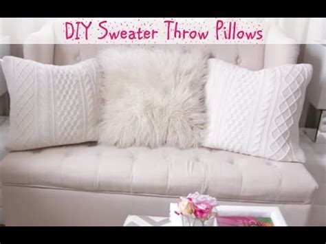Red christmas decor throw pillow cover, deer snowflake sweater pillow, holiday accent pillowcase couch, outdoor cushion case, xmas euro sham. DIY Sweater Throw Pillows - YouTube