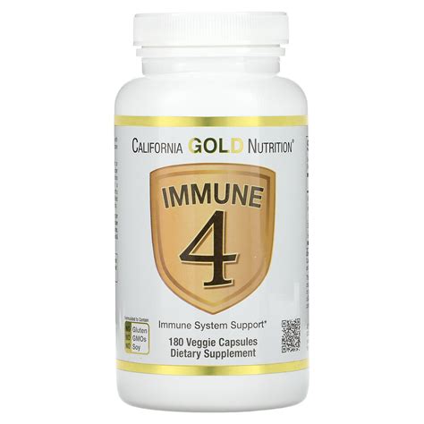 Immune 4 Immune System Support Vitamin C Vitamin D Zinc And Selenium 180 Veggie Capsules