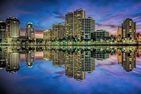 The Skyline Of West Palm Beach Florida Usa The Blue Flickr