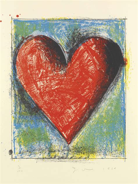 Jim Dine B 1935 Large Heart Drawing Christies