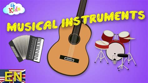 Musical Instruments By Names And Sounds Learning Video For Children And