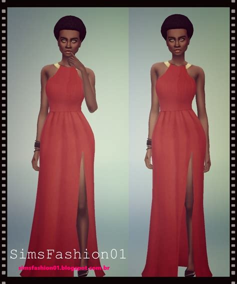 Sims Fashion01 Sims Fashion01 Long Dresses Slit Dress The Sims 4