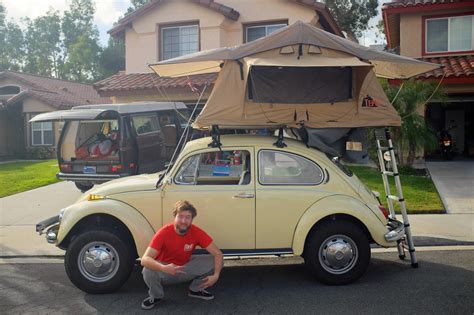 It gives my vw vanagon westfalia another room for having more then just 2 of us. Compact Camping Concepts | Baja bug, Roof top tent, Camping