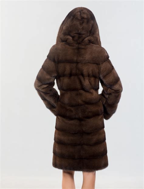 Brown Mink Fur Coat With Hood 100 Real Fur Coats Haute Acorn