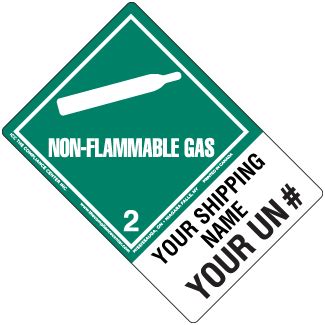 Hazard Class 2 2 Non Flammable Gas Vinyl Label Custom ICC