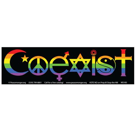 Rainbow Coexist Full Color Mini Bumper Sticker