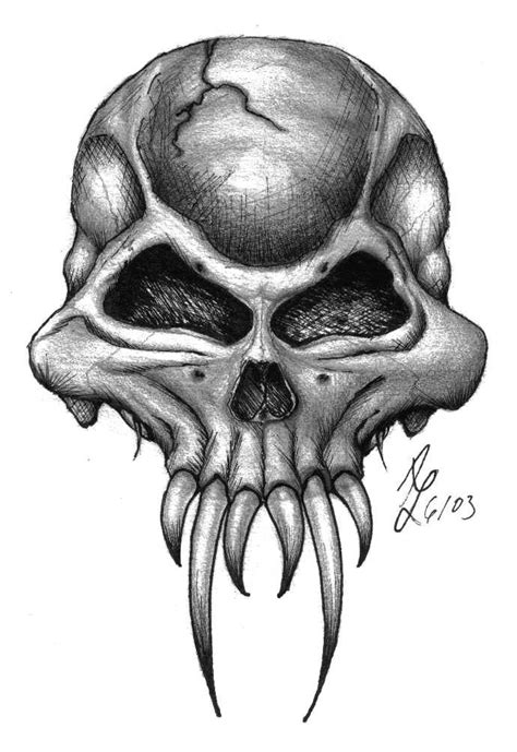 Demon Skull By Puffnstuff Tattoo Idea In Skull Skull Stencil Skull Tattoos