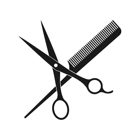 Hairdressing Scissors And Comb Black Silhouette Icon 8631943 Vector Art