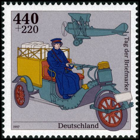 49 228 43 33 112 deutsche post website www.dhl.de. BRD MiNr. 1947 ** Tag der Briefmarke 1997, aus Block 41, postfrisch