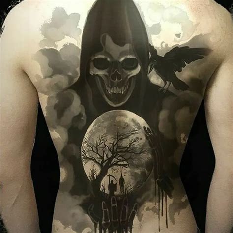 Share More Than 73 Full Back Skull Tattoo Vn