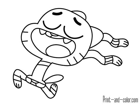 Gumball Coloring Pages Printable The Amazing World Of Gumball