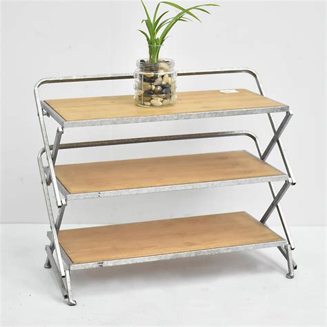 Antique Vintage Farmhouse Foldable Metal Wooden Shoe Rack ...