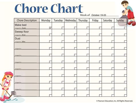 Chore Chart Teenages Free Printable
