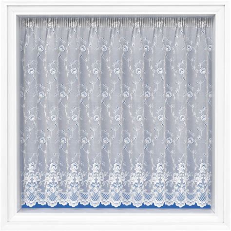 Devon white net curtain heavy weight lace