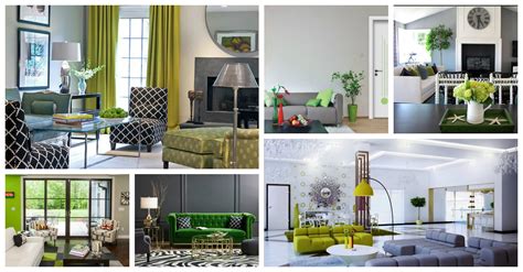 Green And Gray Living Rooms In The Spring Spirit