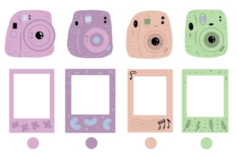 Cute Camera And Polaroid Frame Clip Art Graphic By Fathurmutiah