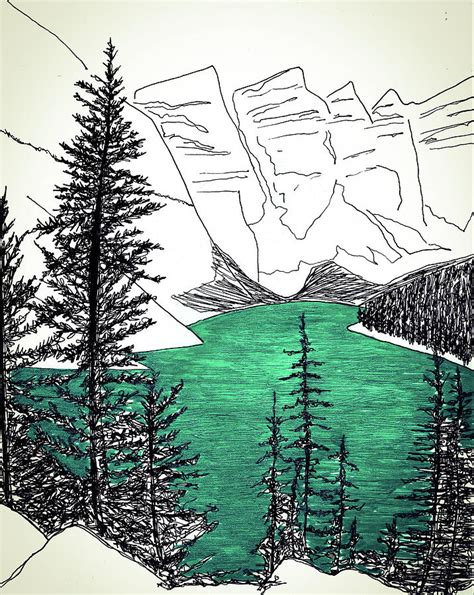 Draw Moraine Lake Painting By Earl Rina