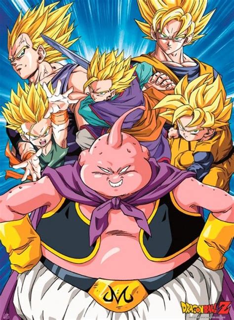 Dragon Ball Poster Dbz Buu Vs Super Saiyans Manga Dragon Ball Style Manga Dragon Ball Gt