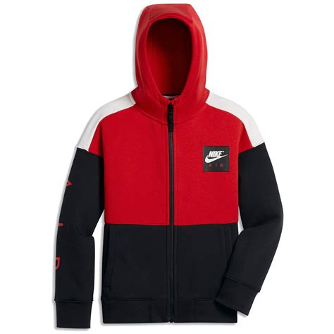 Nike Boys Air Full Zip Hoodie University Redblackwhite