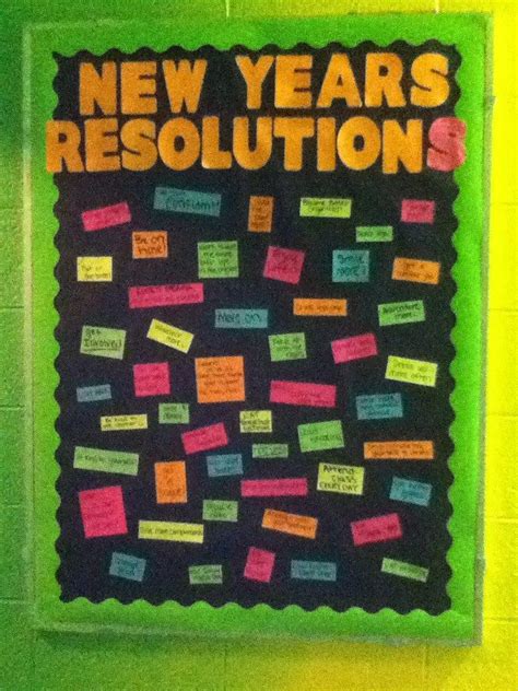 Bulletin Board New Years Resolutions New Years Resolution Newyear