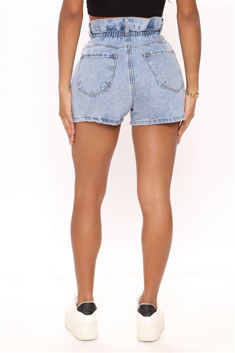 Totally Legit Paperbag Waist Denim Shorts Medium Blue Wash Fashion Nova Jean Shorts