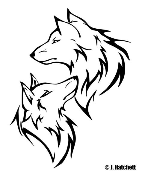 Wolf Pair Wolf Tattoo Design Tribal Wolf Pair Tattoos