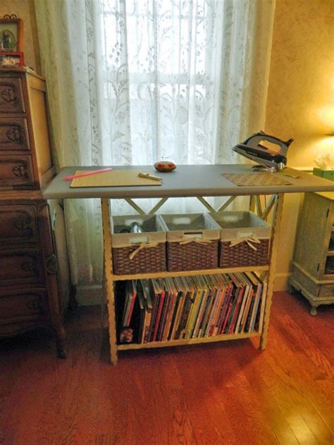 He then cut a piece of particle board to match the template, upholstered it with cotton batting and material used for ironing board covers, and screwed it into his. Ironing Board Stations