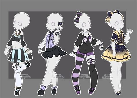 Chibi Bases Clothes Gacha Anime Outfit Drawing Base Outfits Cute